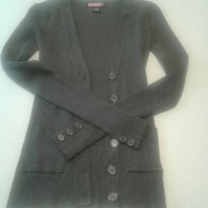 Grey Ribbed Cardigan Sz XS